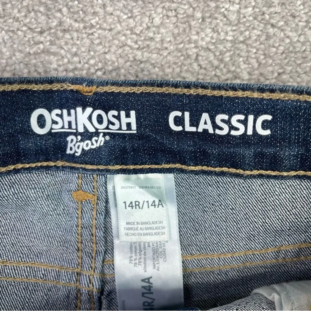 Oshkosh Jeans Boy’s 14 Blue Classic Straight Dark Wash Adjustable Waist